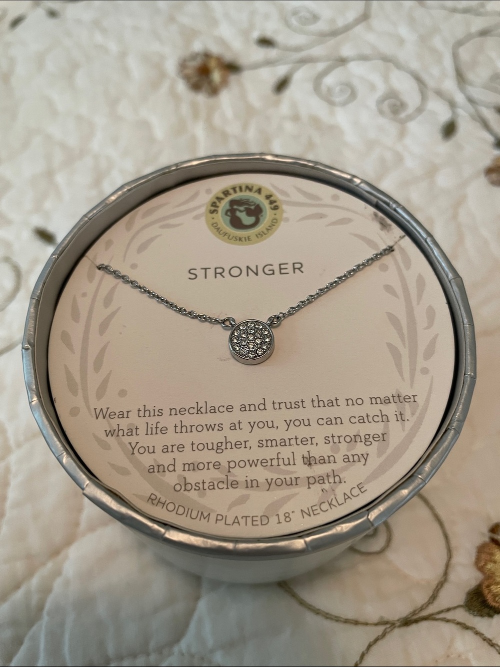 Spartina 449 Silver Round Pendant Necklace - Picture 2 of 4